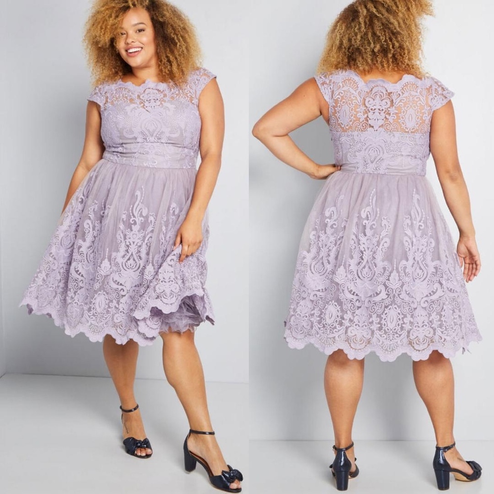 Modcloth Exquisite Elegance Lace Dress Violet NEW - Picture 3 of 8